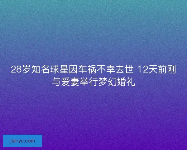 28岁知名球星因车祸不幸去世 12天前刚与爱妻举行梦幻婚礼